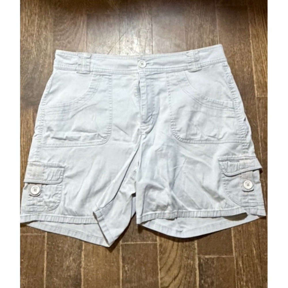 GLORIA VANDERBILT WOMENS CARGO SHORTS SIZE 12 Khaki
